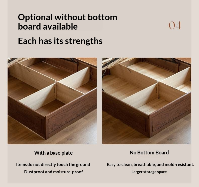 Oak Solid Wood Box Bed — Modern Minimalist Design