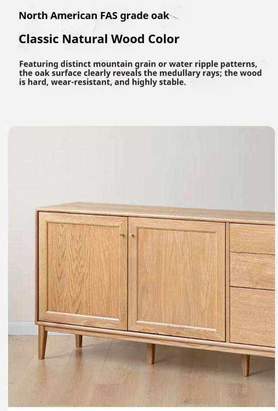 Oak Solid Wood, Solid Rubberwood Classic Sideboard