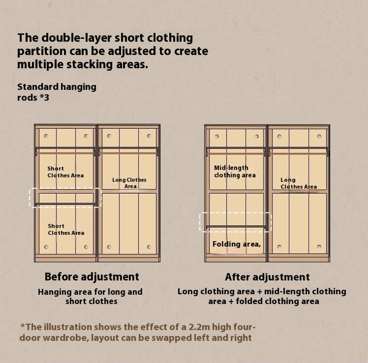 Oak Solid Wood Rattan Door Floor Wardrobe