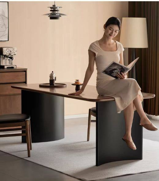 Solid Longan Hardwood Dining Table Italian Light Luxury