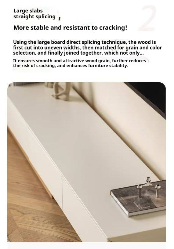 Tulipwood, Ash, Solid Rubberwood Retractable Floor TV Cabinet.