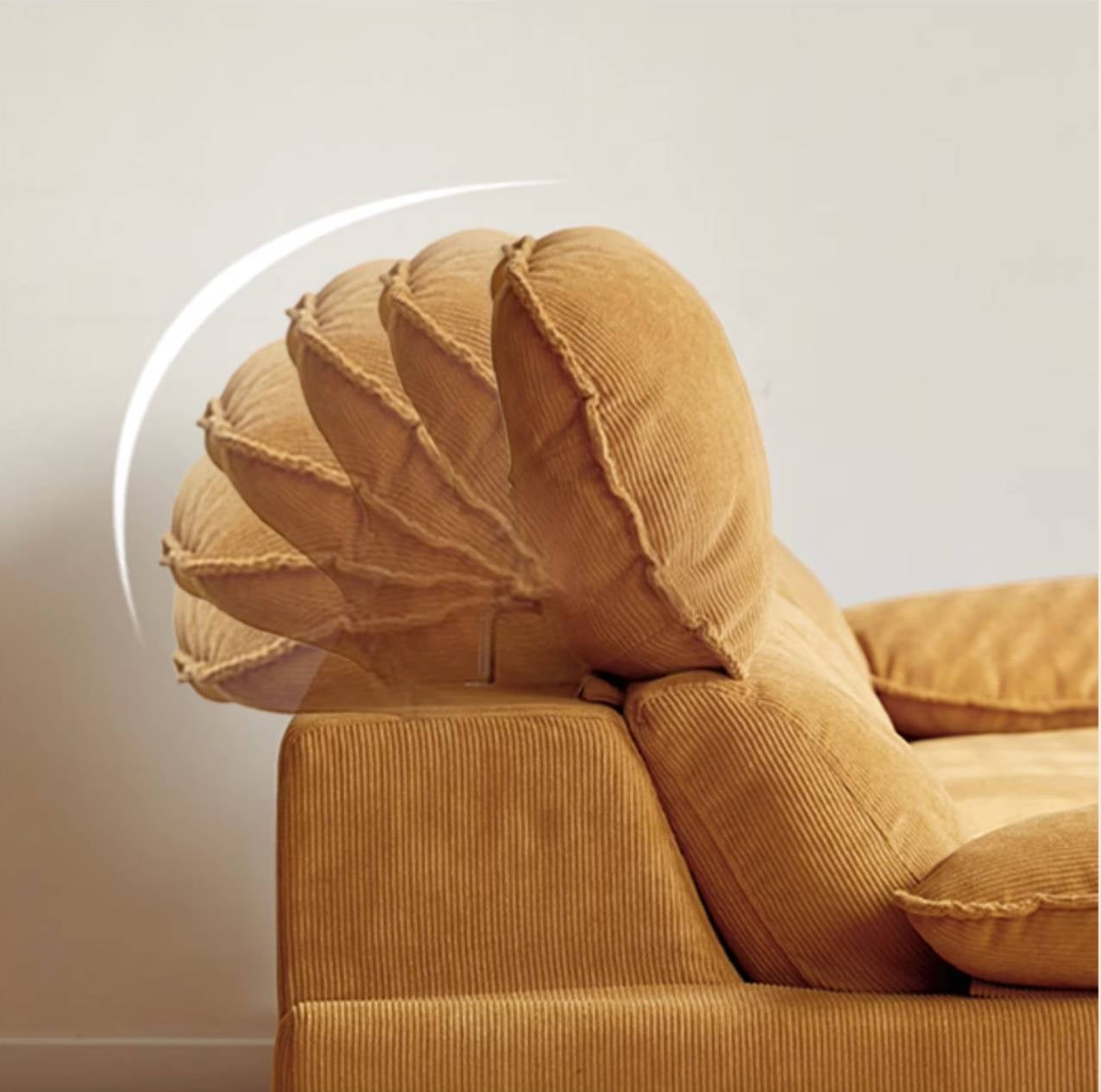 High-Back Corduroy Fabric Sofa with Removable Cover