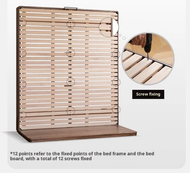 Black Walnut Solid Wood Modern Minimalist Bed