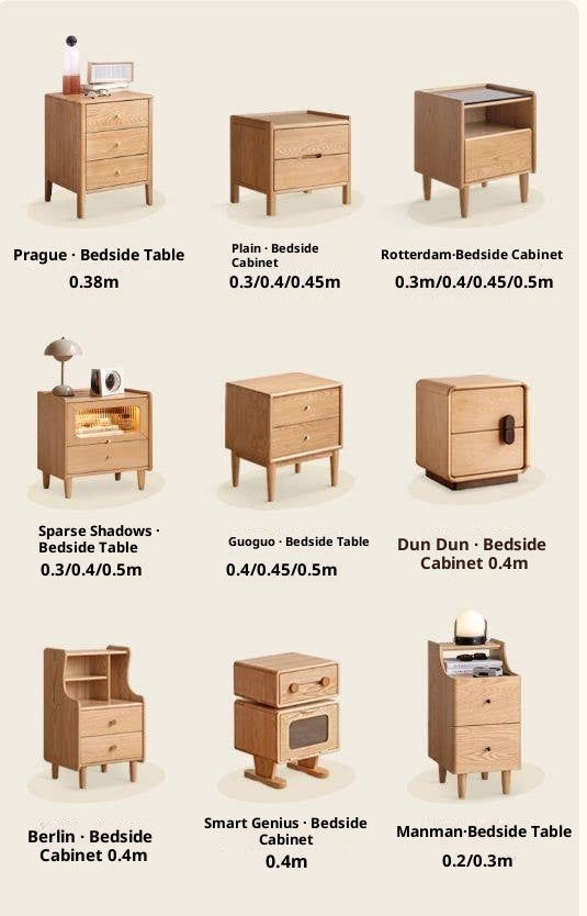 Oak, Ash, Beech Solid Wood Modern Simple Nightstand