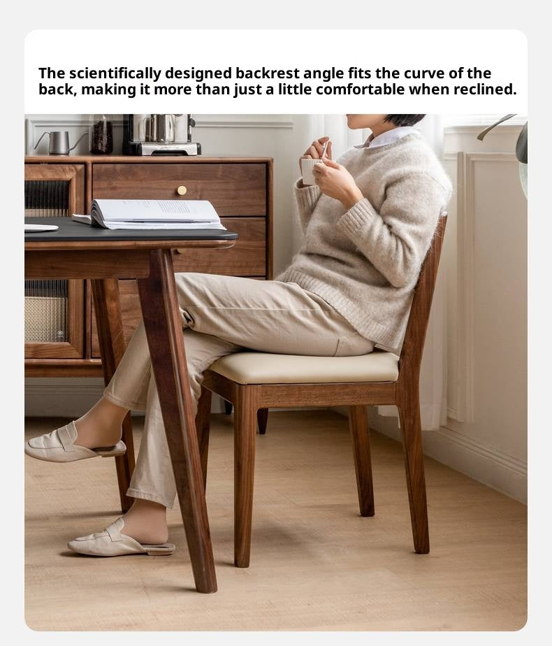 Set 4 pcs Black Walnut, Oak, Solid Rubberwood Dining Soft Chair