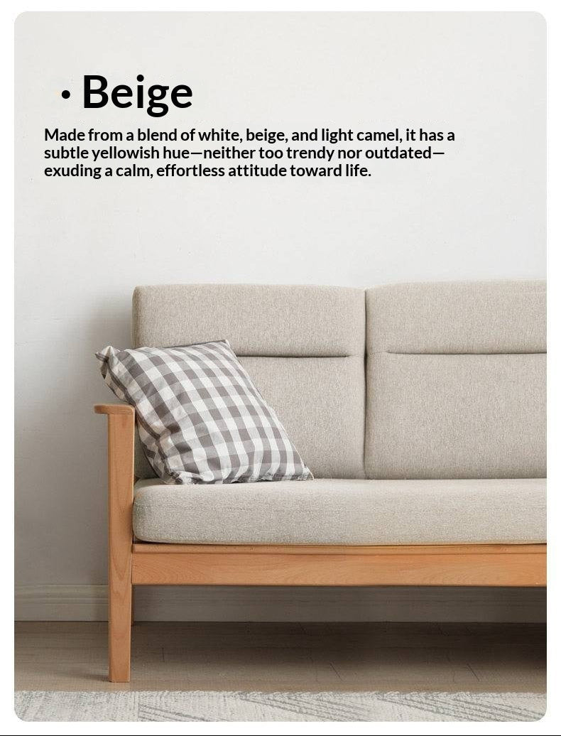 Beech Solid Wood Fabric Lounge Chair with Removable Cover