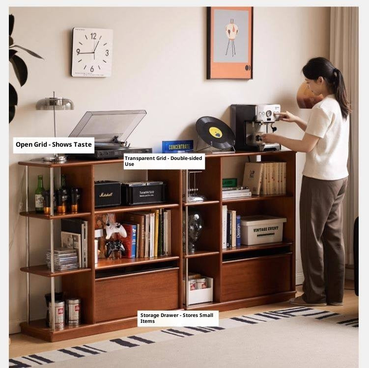 Poplar Solid Wood Bauhaus Style Bookcase