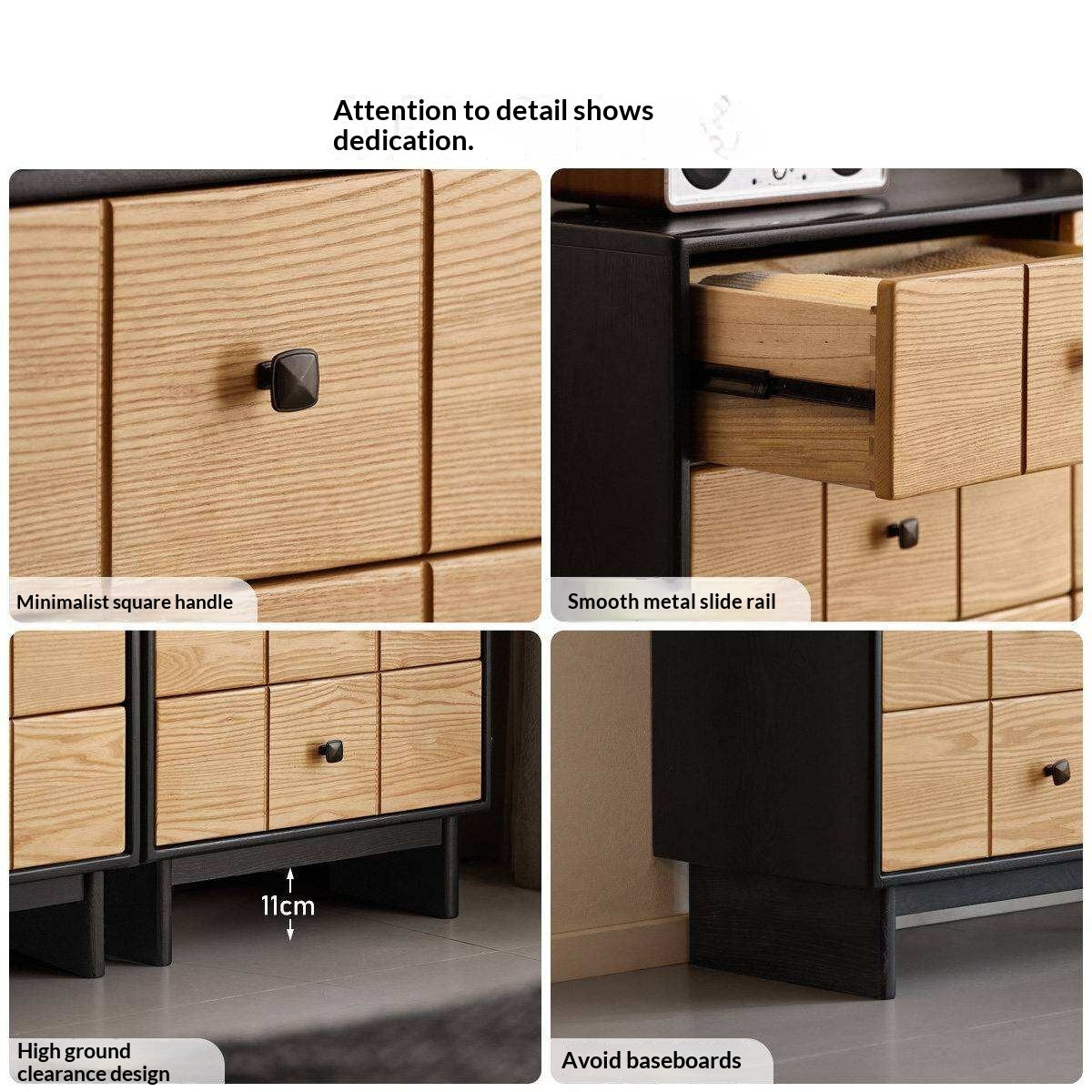 Ash Solid Wood Modern Chest of Drawers