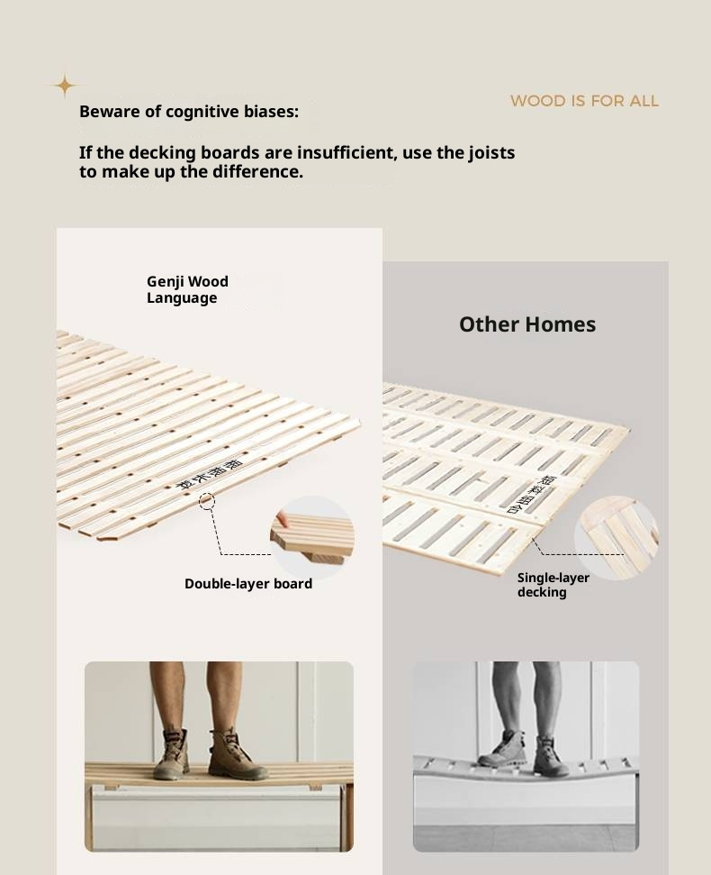 Ash Solid Wood Luminous Bed Modern Minimalist