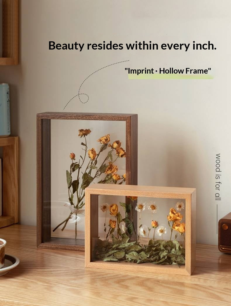 Beech, Sapele Solid Wood Nordic Hollow Photo Frame