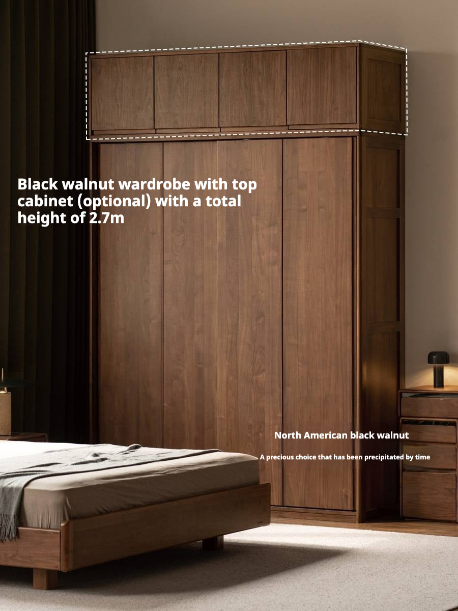 Black Walnut, Sandalwood Sliding Door Wardrobe.