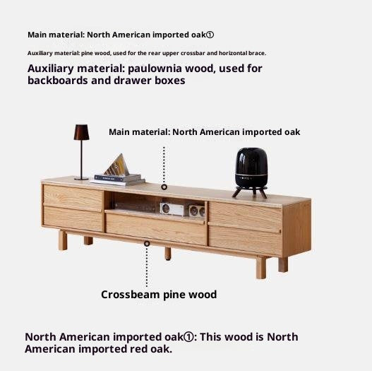 Oak Solid Wood Modern Minimalist TV Cabinet