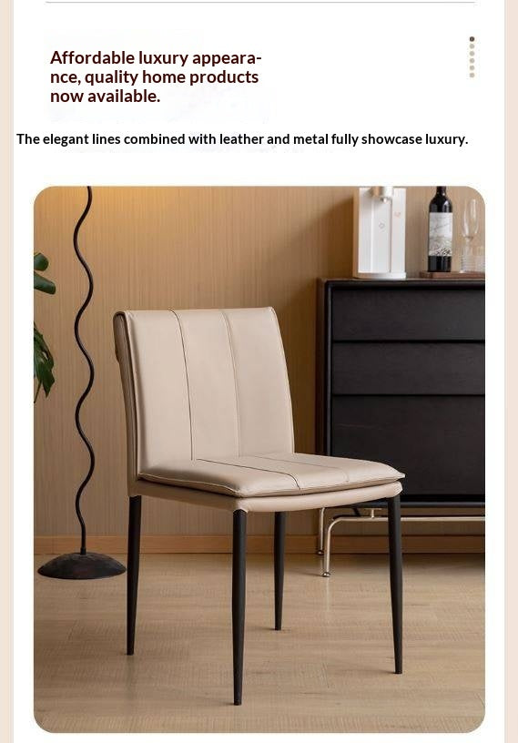 Organic leather Iron Light Luxury Soft Backrest Chair