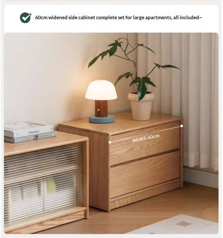 Solid RubberWood, Oak Solid Wood TV Cabinet Floor Combination,