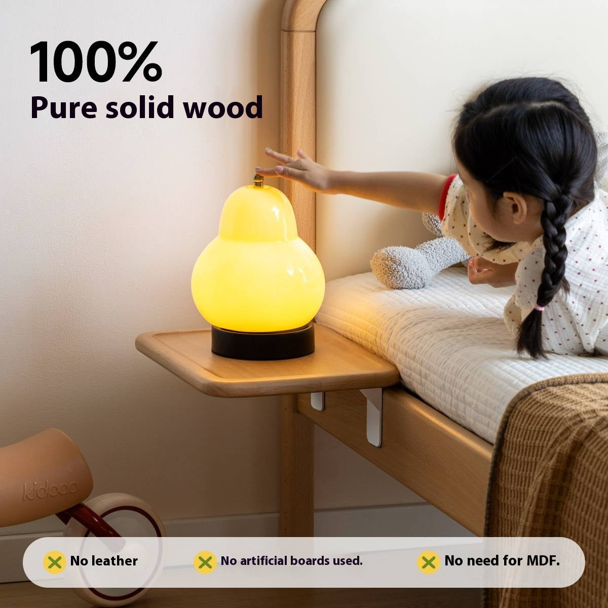 Beech Solid Wood Children's Creative Bedside Storage Rack
