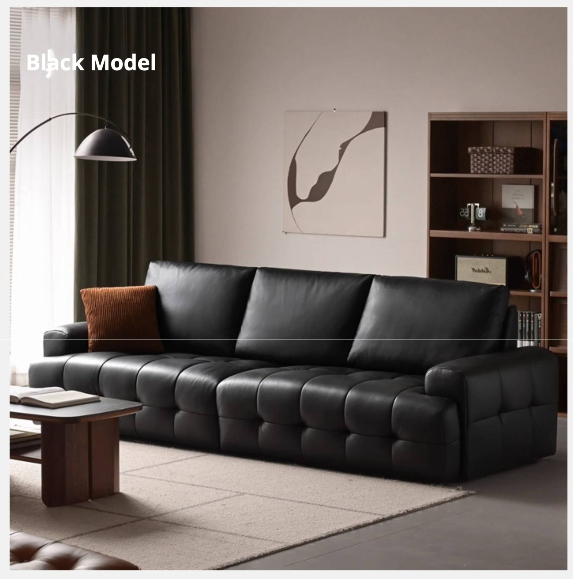 Modern Italian-Style Genuine Leather  Sofa
