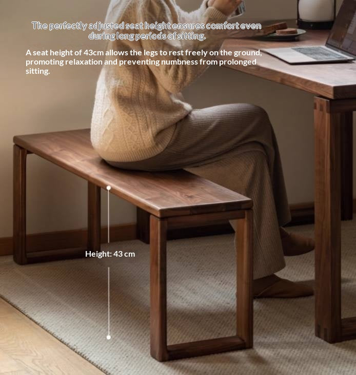 Black Walnut, Oak Solid Wood Long Bench