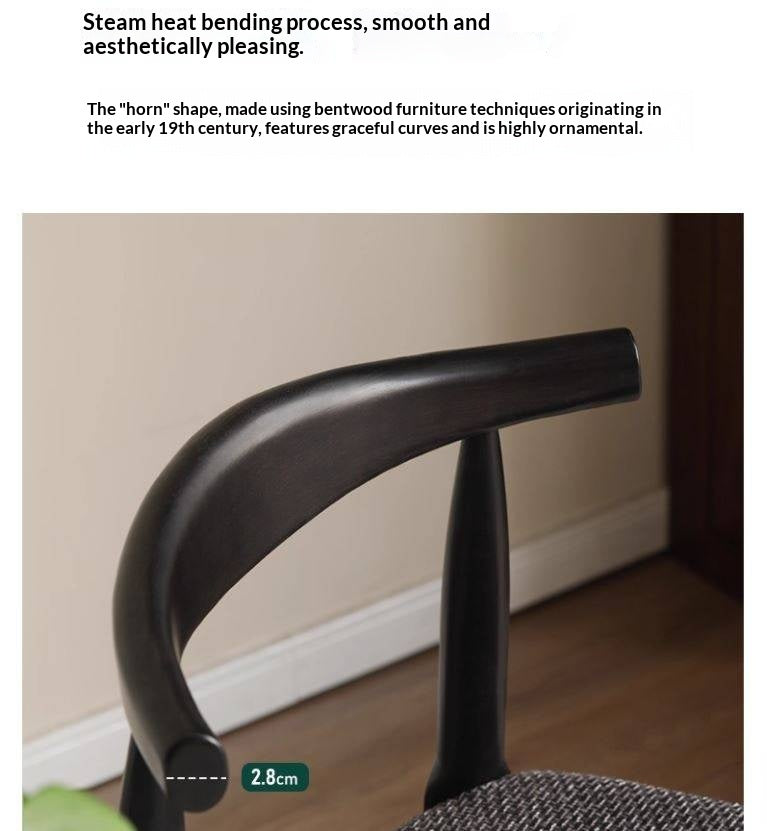 Set 4 pcs White Ash Solid Wood Horn Presidential Chair