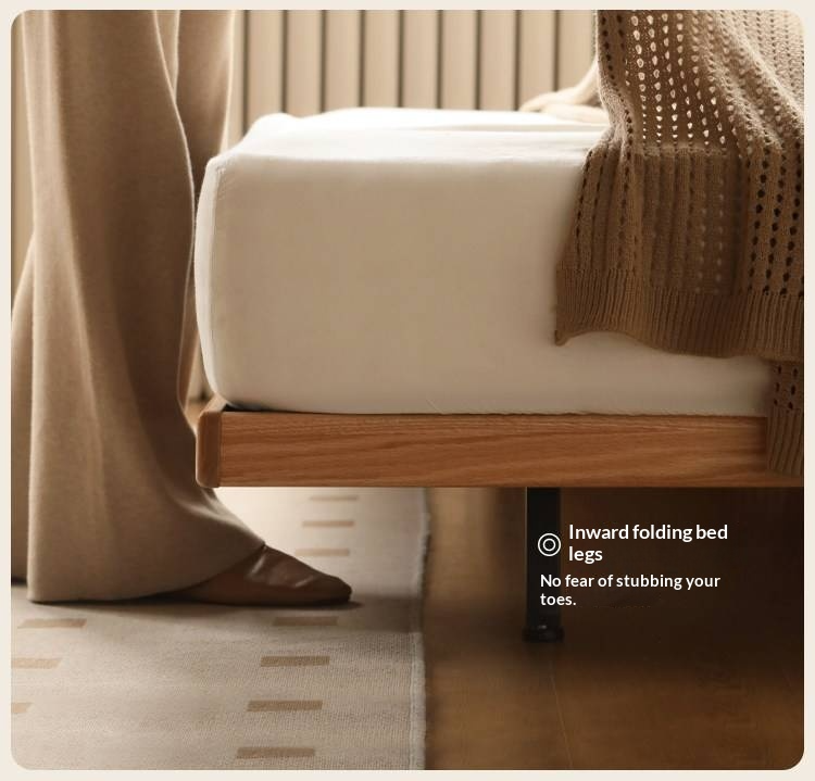 Oak Solid Wood Bed — Simple Floating Bed Design