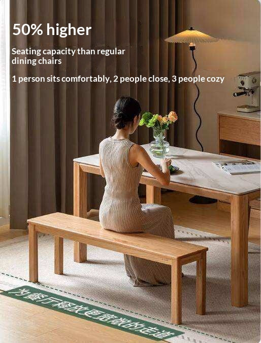 Ash, Oak, Beech, Solid Rubberwood Wide Seat Bench