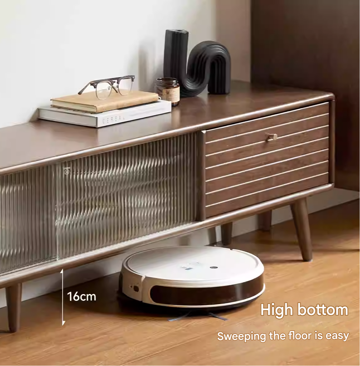 Rubber Solid Wood Light Luxury TV Cabinet