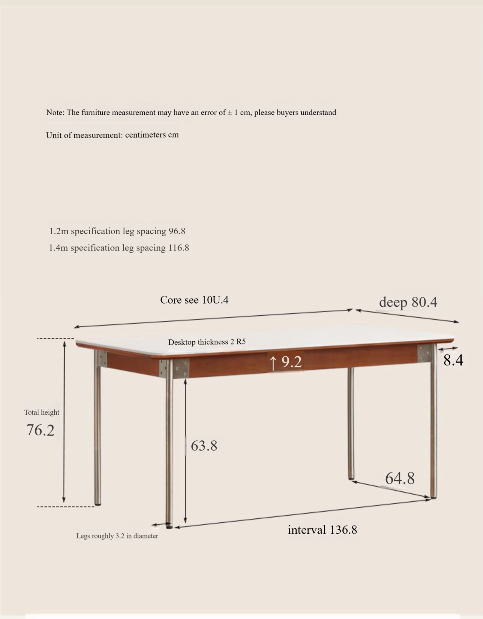 Poplar Solid Wood Bauhaus Dining Table