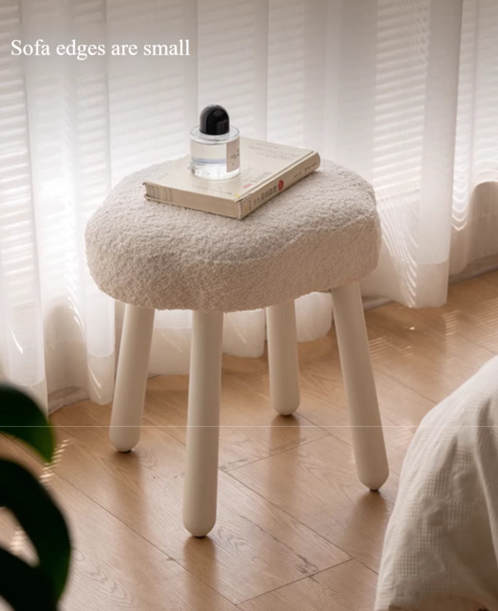 Beech, Birch solid wood lamb velvet cloud makeup stool