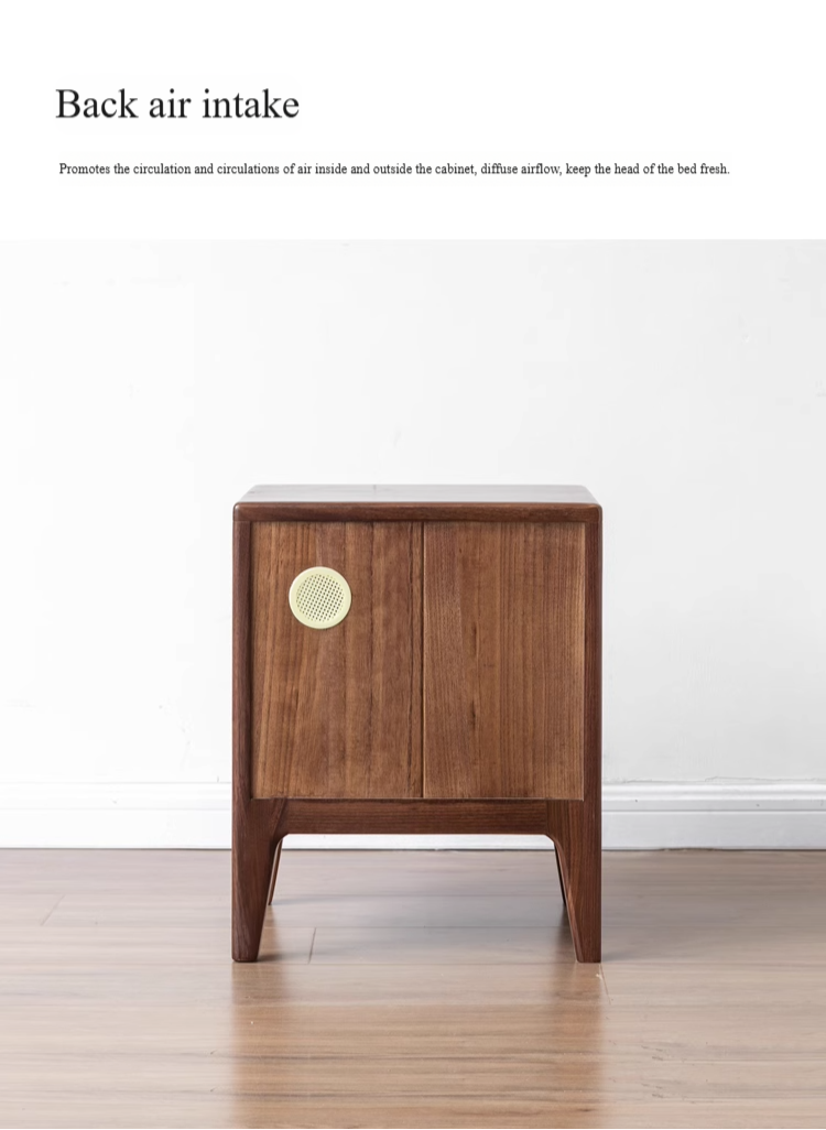 Black Walnut Solid Wood Modern Nightstand