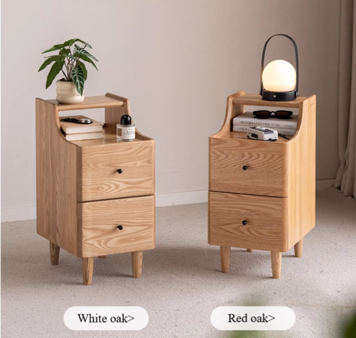 Ash, Oak Solid Wood Modern Nightstand