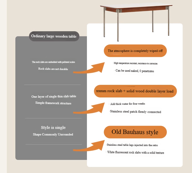 Poplar Solid Wood Bauhaus Dining Table