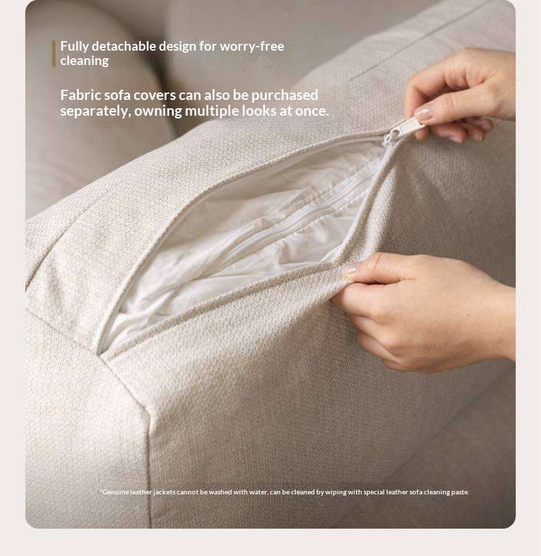 Black Walnut, Oak Solid Wood Sofa Genuine Leather, fabrics