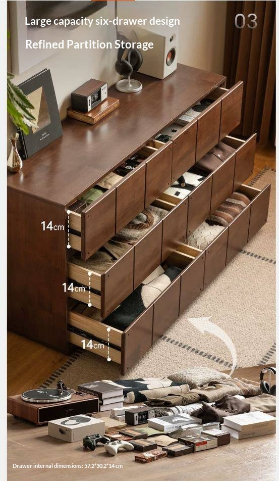 Solid RubberWood Grid Panel Dresser