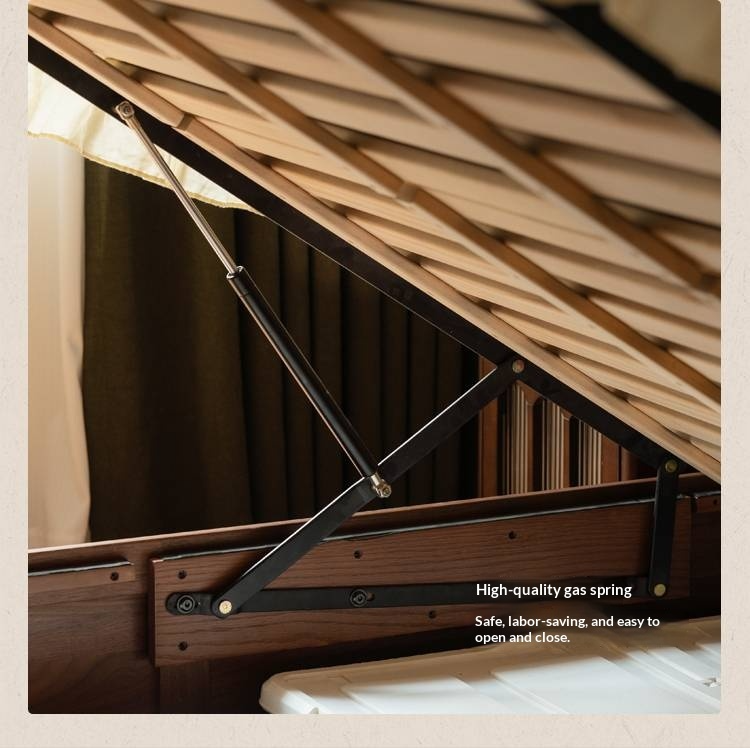 Black Walnut Solid Wood Italian Light Luxury Retro Storage Box Bed