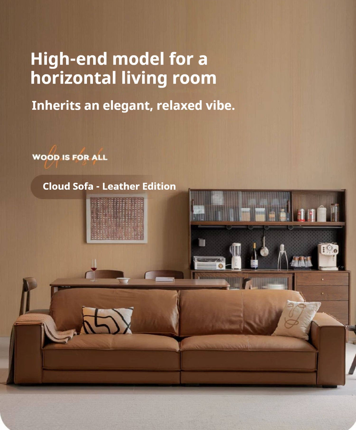 Genuine Leather sofa with Italian Low-Profile Design