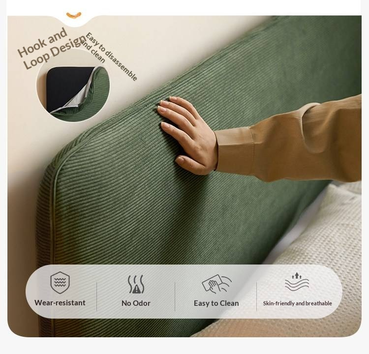 Beech Solid Wood Upholstered Bed — Retro Style with Floating Design, Luminous Light, Luxury Finish