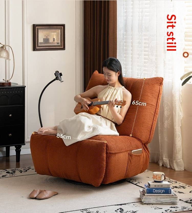 Modern Swivel Floor Recliner Chair with Adjustable Backrest