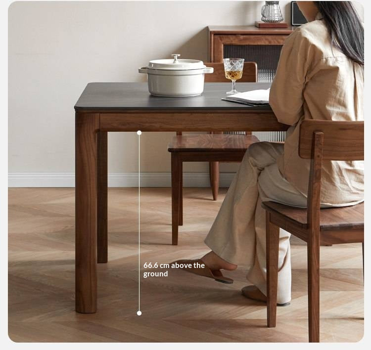 Black Walnut, Sandalwood Solid Wood Rock Slab Dining Table