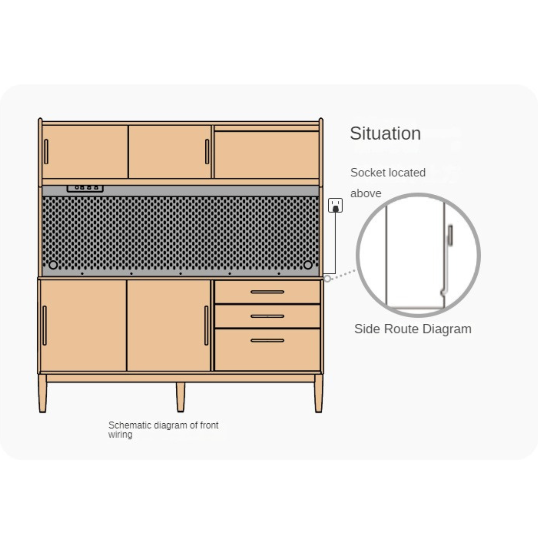 Oak Solid Wood Modern Multifunctional Sideboard,