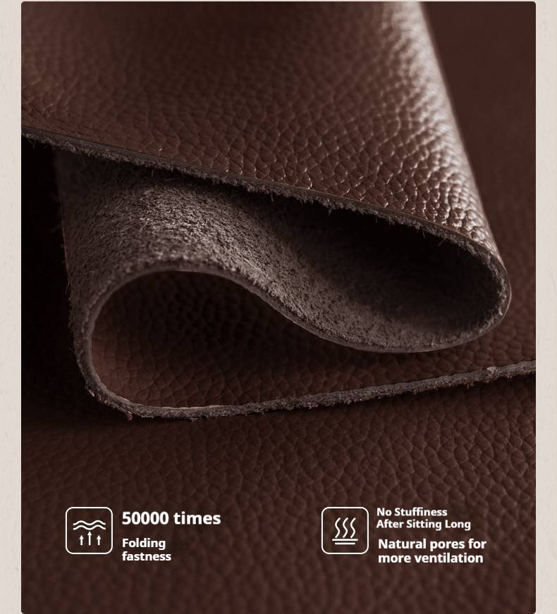 Genuine Leather Elegant Soft Backrest Bed, French Retro