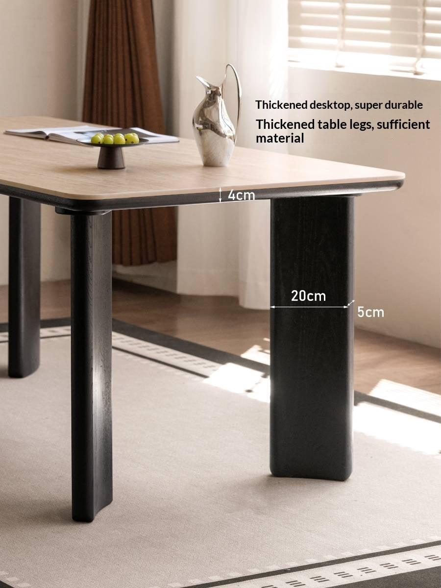 Oak Solid Wood Modern Cave Stone Rock Plate Dining Table