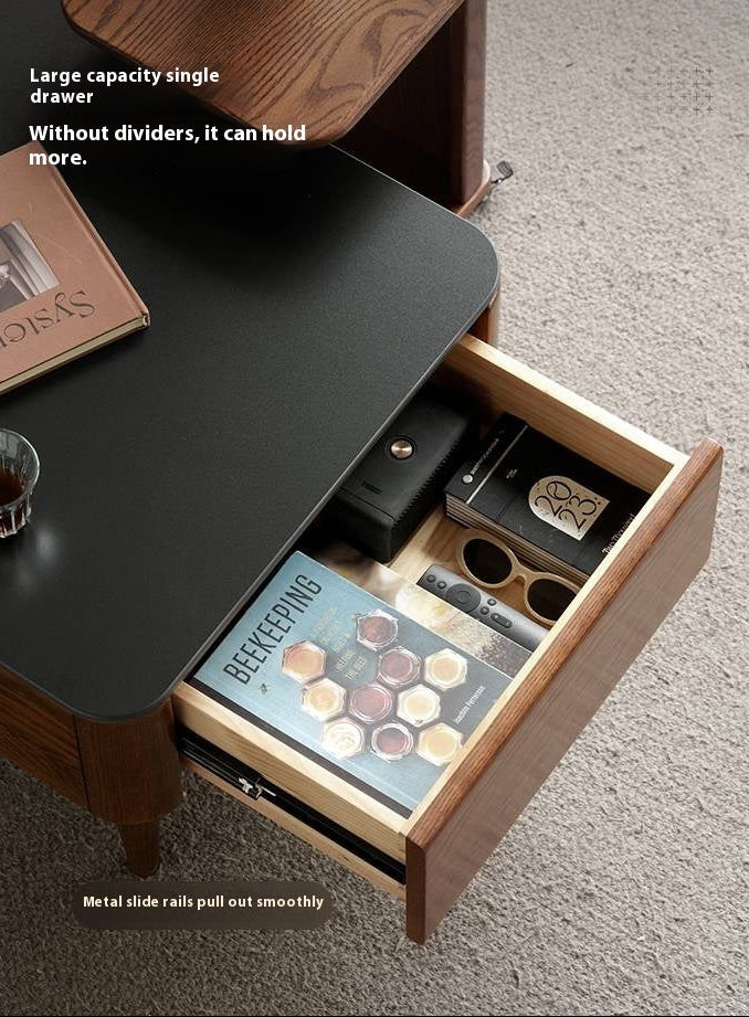 Oak Solid Wood Mobile Coffee Table