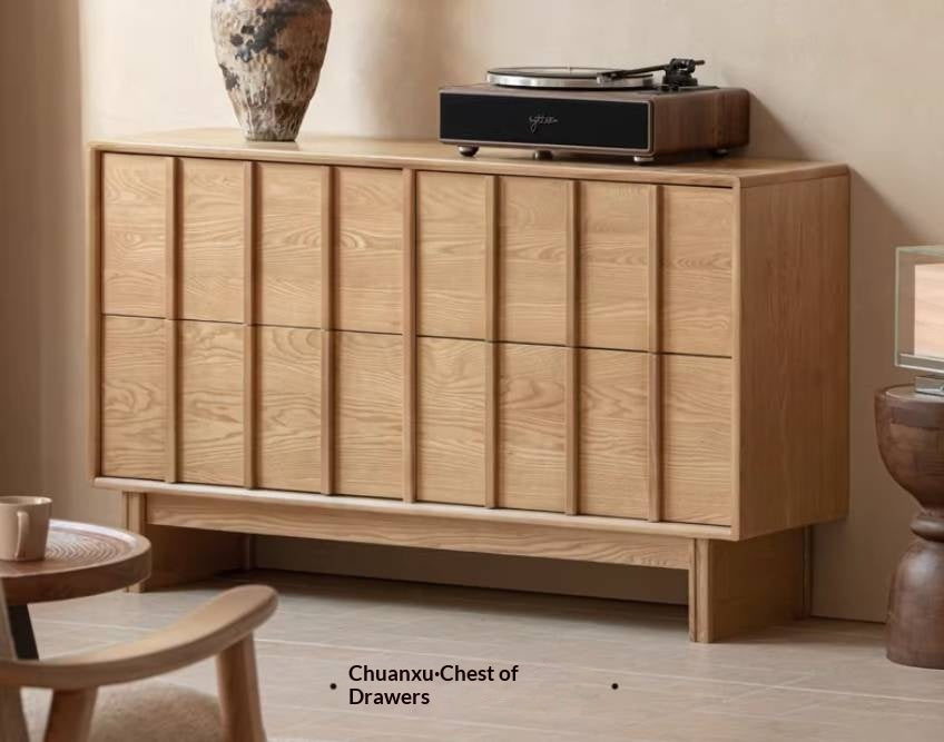 Ash Solid Wood Wabi-sabi Style Four-Drawer Chest