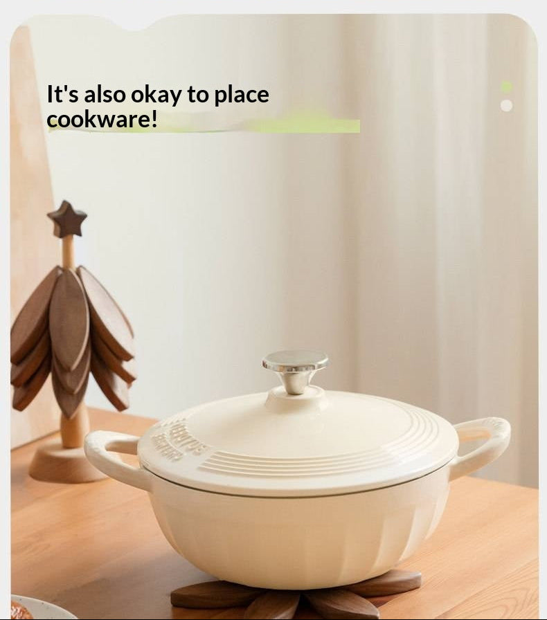 Black Walnut, Beech, Ebony Solid Wood Anti-Scalding Kitchen Mat with Heat Insulation