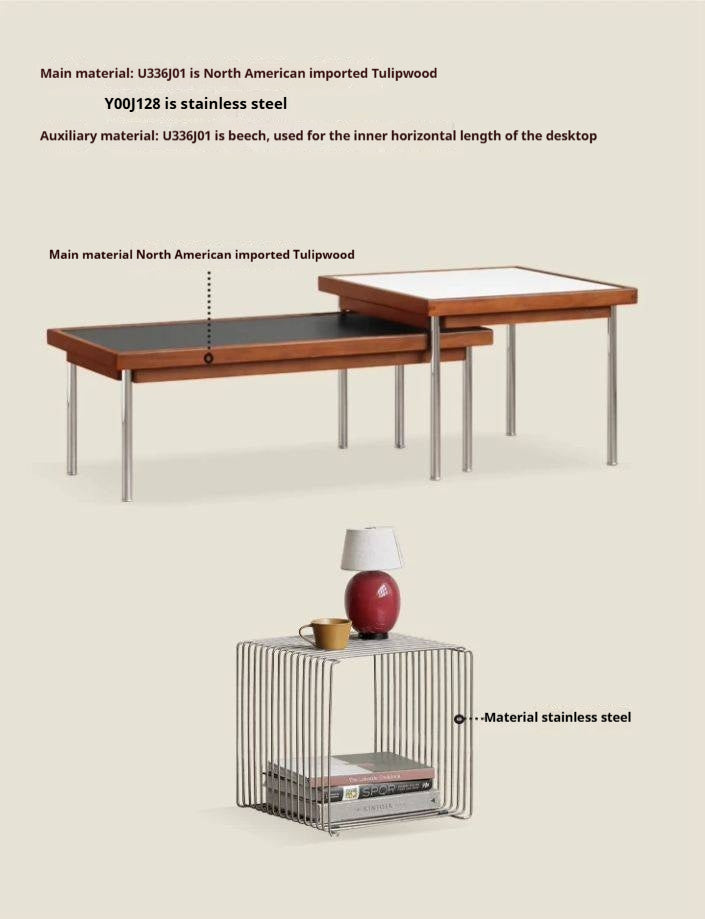 Tulipwood Solid Wood Ancient Square Coffee Table