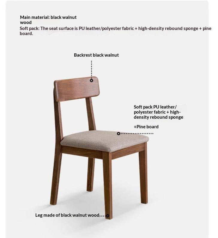 Set 4 pcs Black Walnut, Ash, Oak, Solid Rubberwood Chair