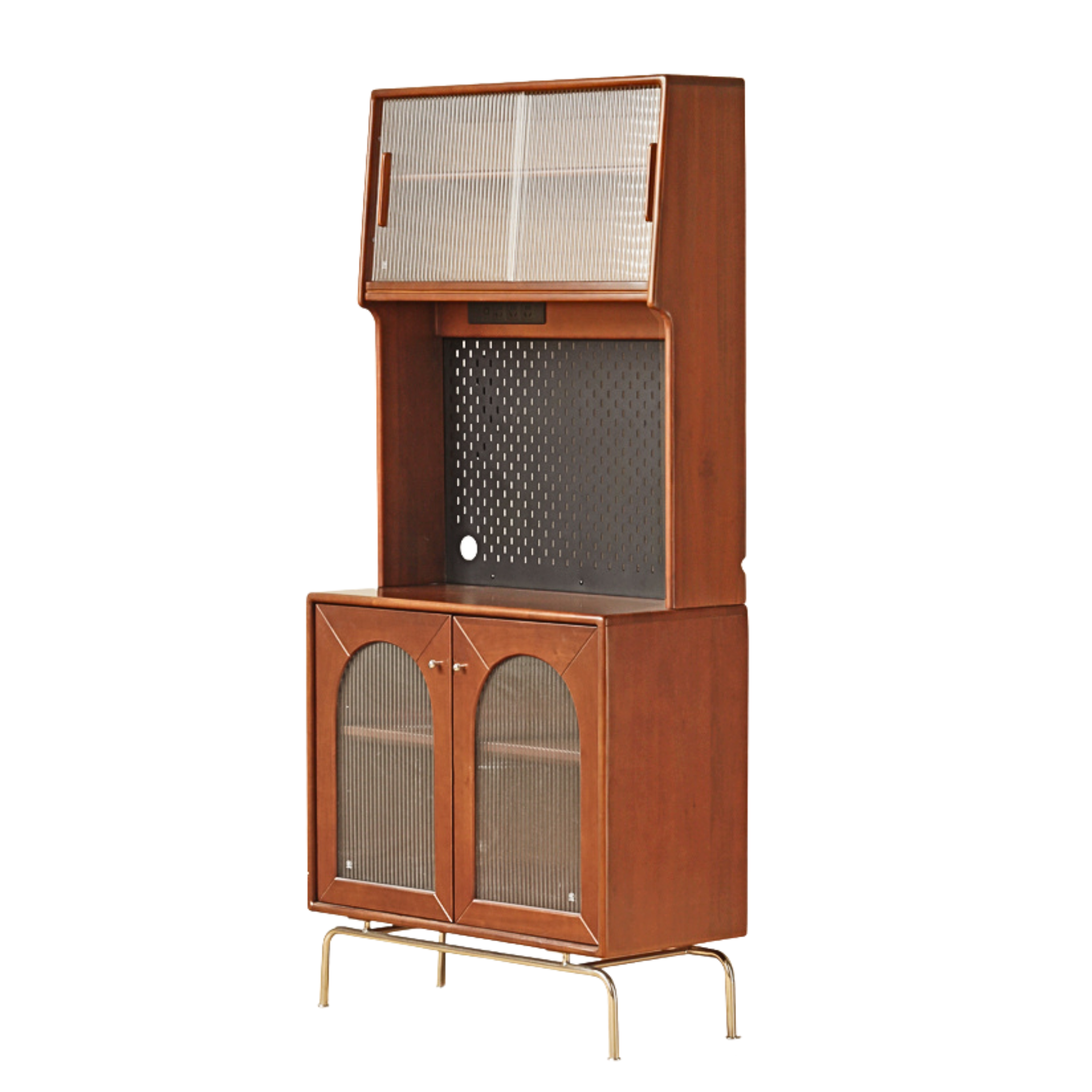 Poplar solid wood French retro glass cabinet