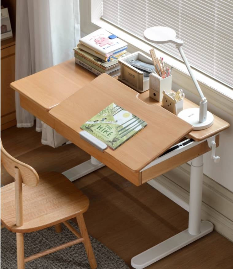Beech Solid Wood Modern Hand Cranked Children s Writing Desk