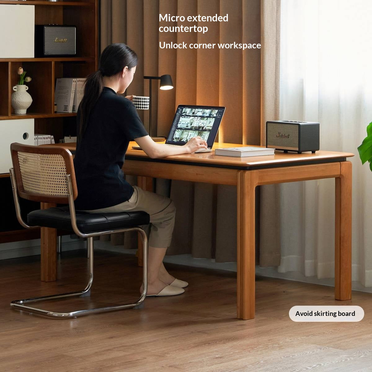 Cherry Solid Wood Vintage Style Dining Table