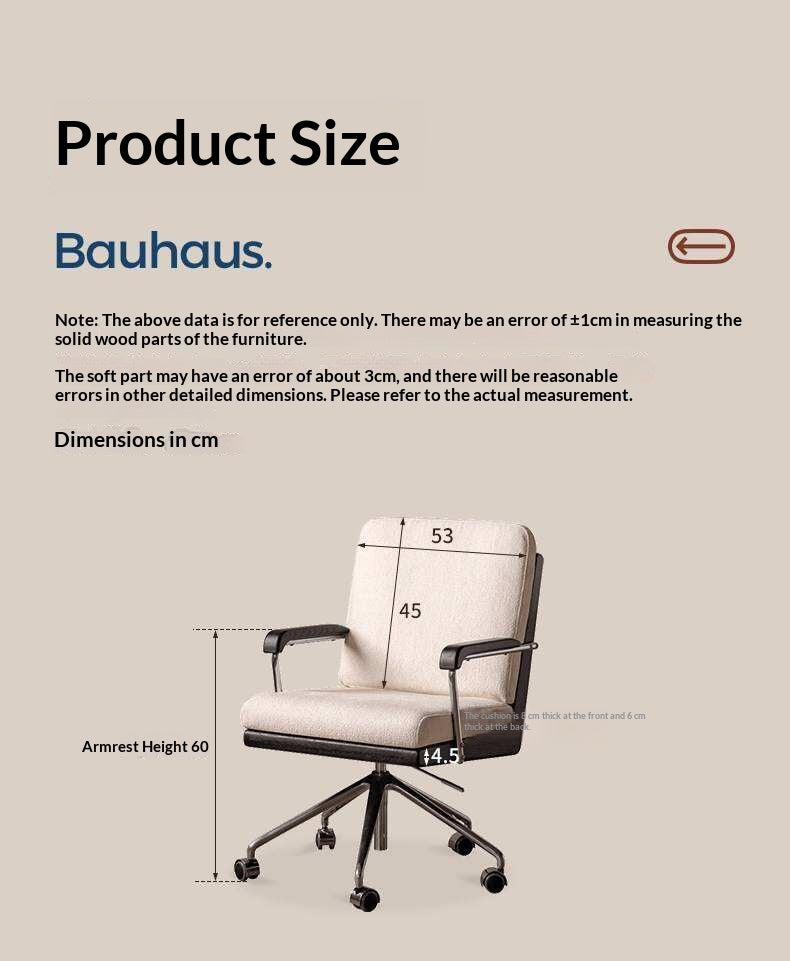 Oak Solid Wood Office Chair with Adjustable Back and Ergonomic Design