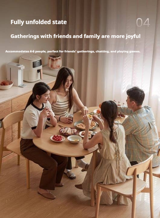 Beech Solid Wood Folding Dining Table